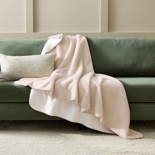 Better Homes & Gardens Faux Wool Reverse to Faux Fur Throw - Papyrus Beige